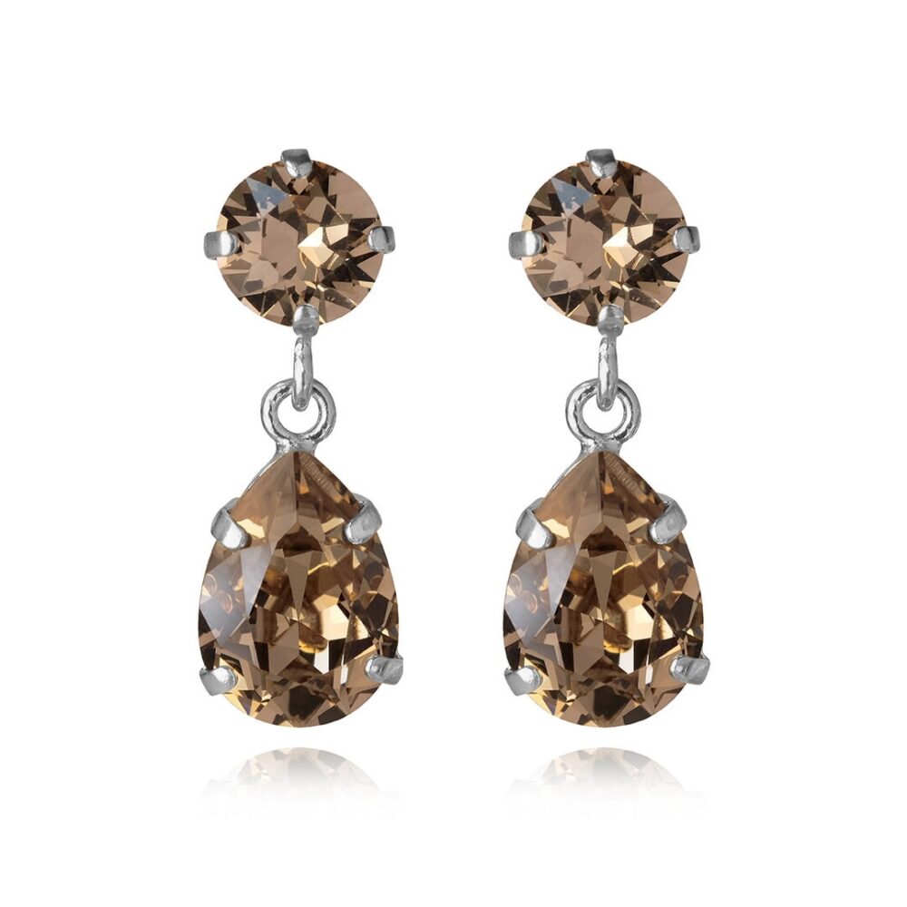 Mini Drop Earrings Rhodium