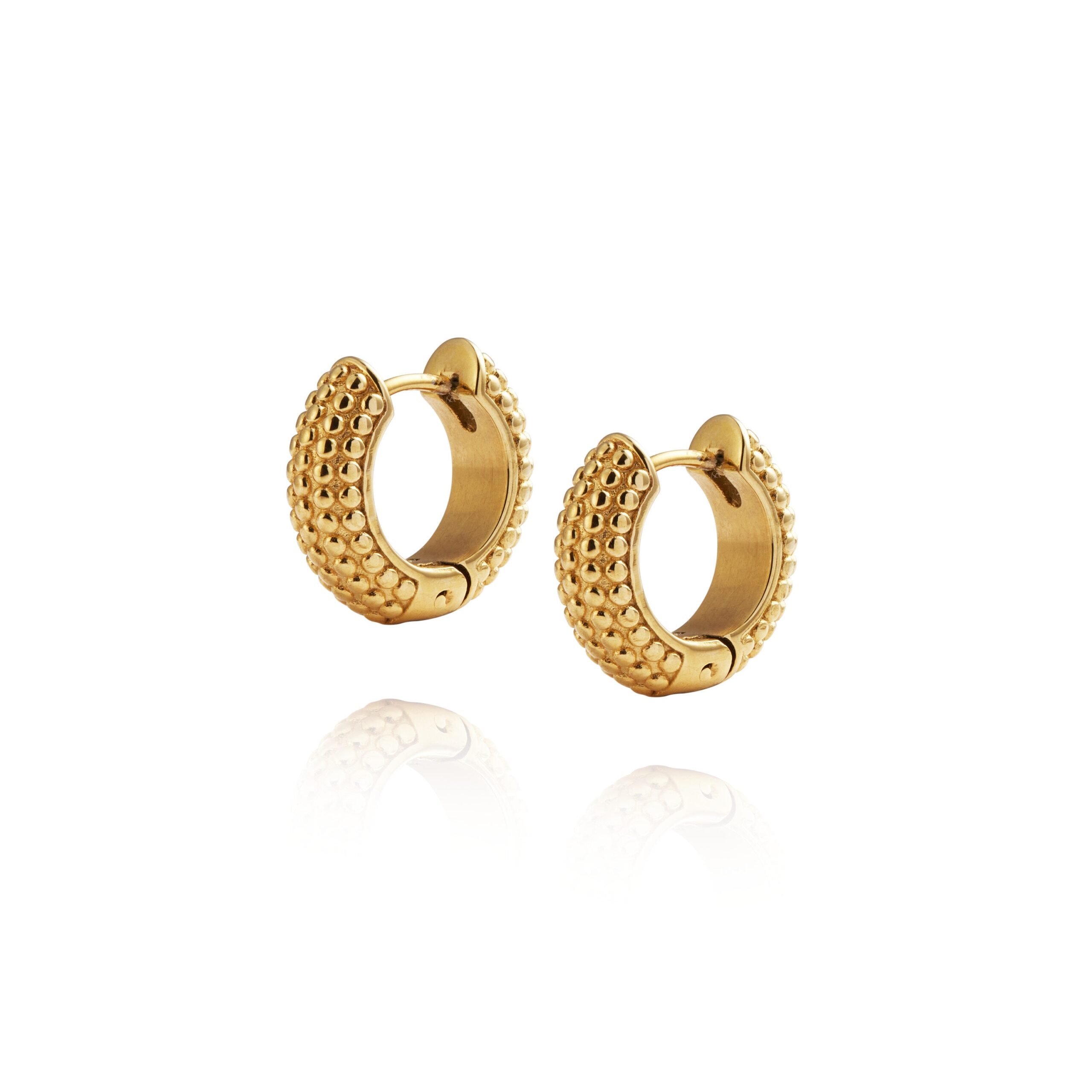 Mockberg Beaded hoops Gold Medium