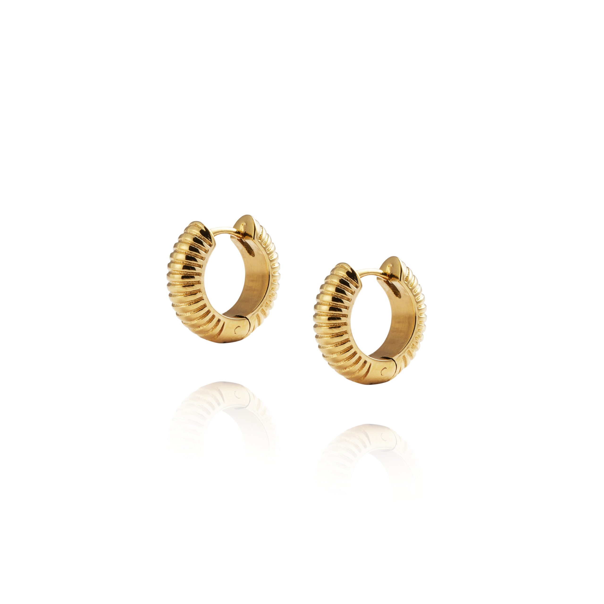 Mockberg Ribbed Hoops Gold Small