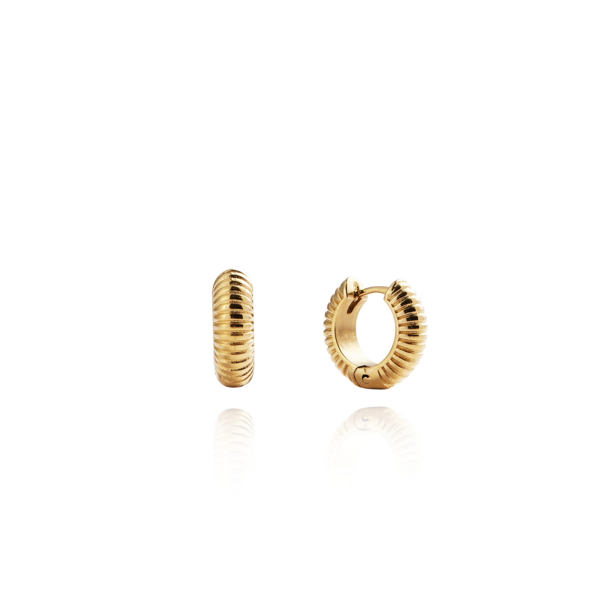 Mockberg Ribbed Hoops Gold Small