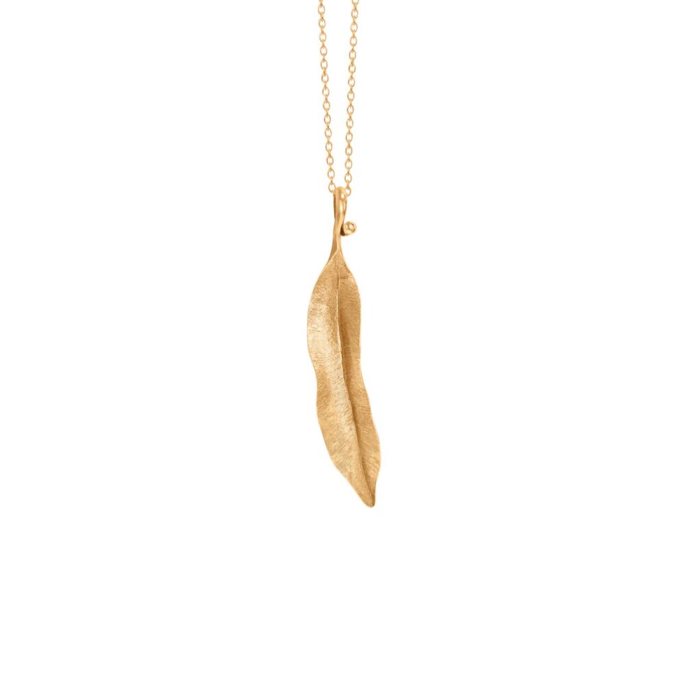 Leaves Pendant small 18 karat yellow gold Length: 4,5cm