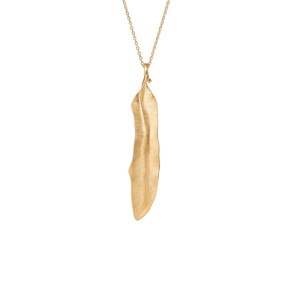 Leaves Pendant medium 18 karat yellow gold Length: 6,5cm