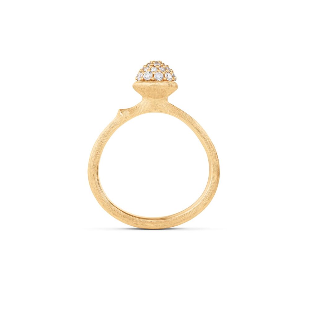 Ring Lotus small pavé 18 karat yellow gold 26 diam. TW.VS. total 0,19 ct. - Bild 2