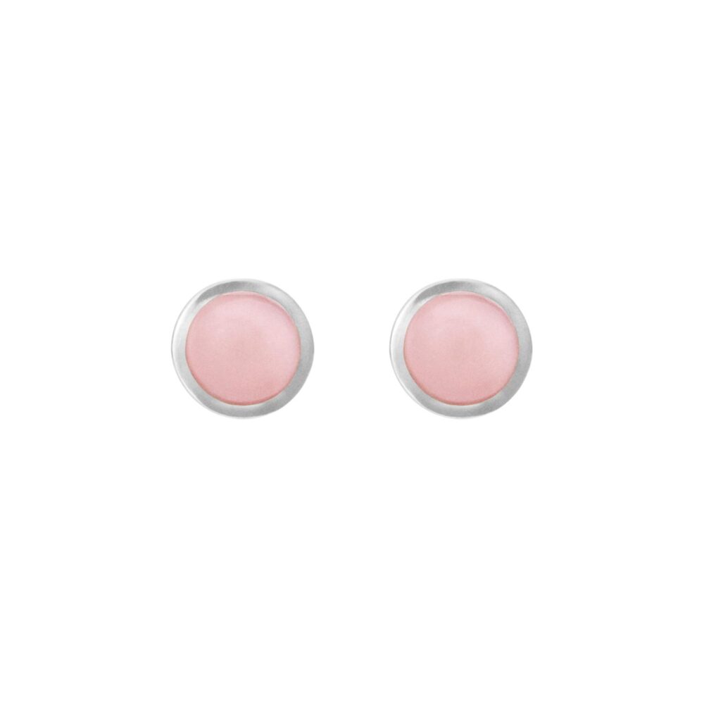 Earrings Lotus Sterling silver rose opal D: 5 mm (Pair)