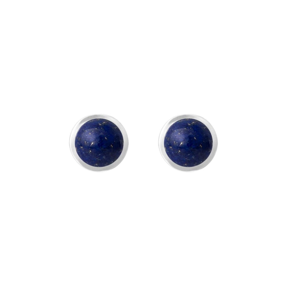 Earrings Lotus Sterling silver lapis lazuli D: 6 mm (Pair)
