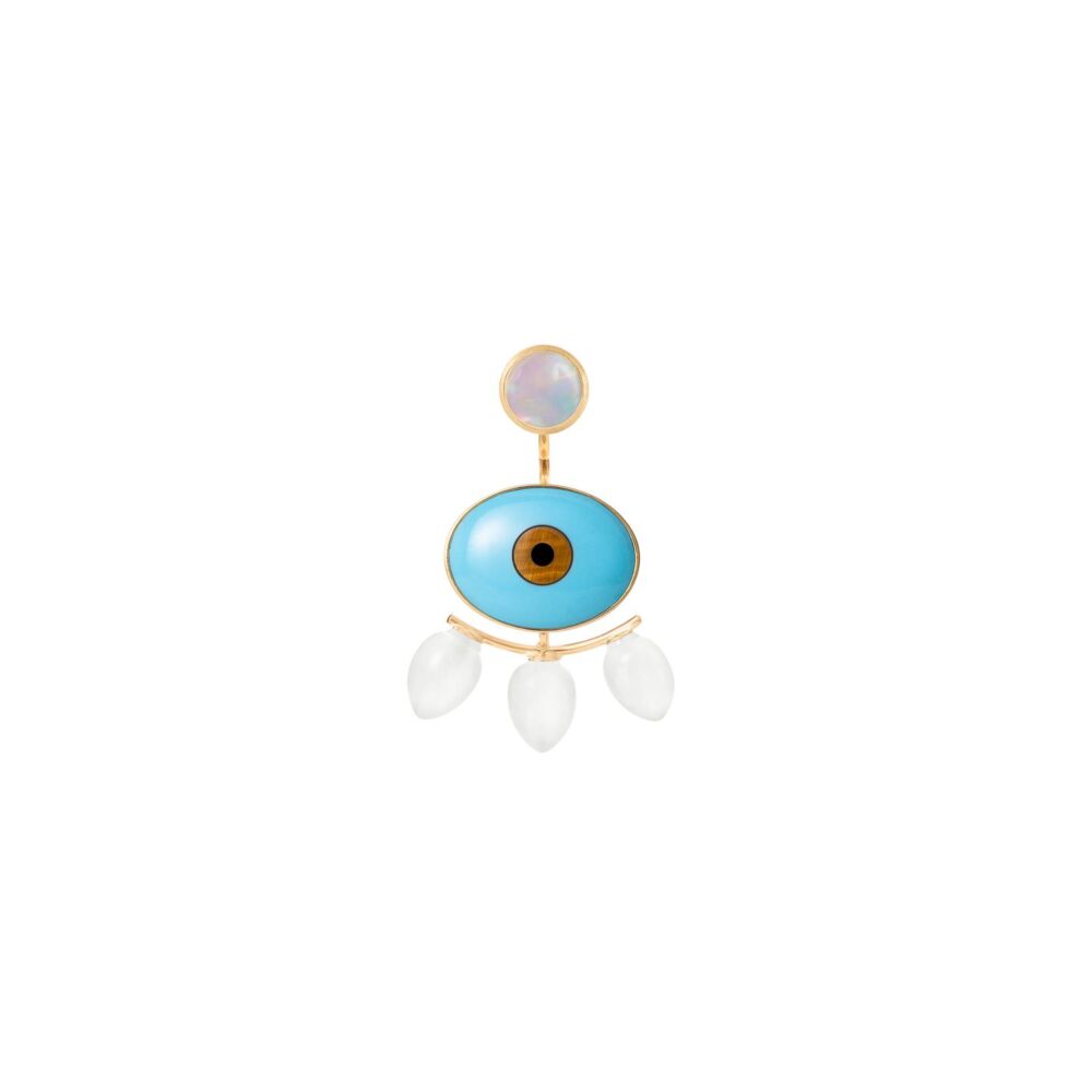 Earstuds Lotus 0 18 karat yellow gold with opal D: 7 mm (Pair) - Bild 5