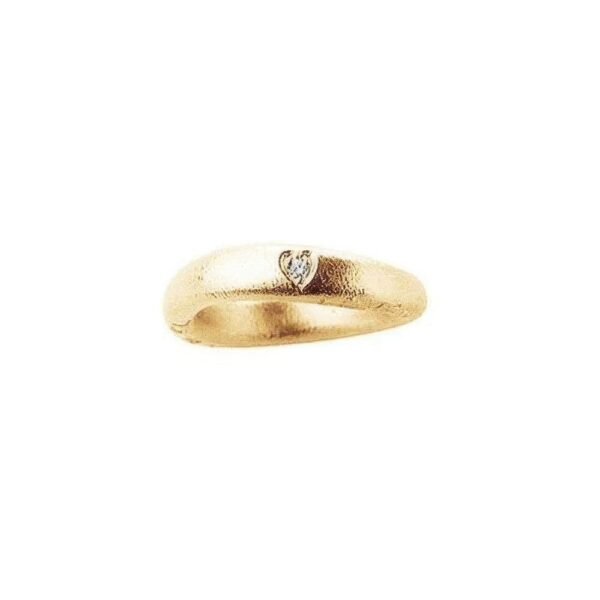Ring Love nr. 4 18 karat rødguld 1 brill. 0.02ct TW.VS nedstukket hjerte mat