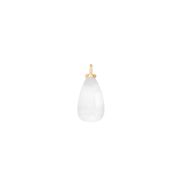 Vedhæng krog 18 karat rødguld med hvid månesten cabochon dråbe 12x7mm par