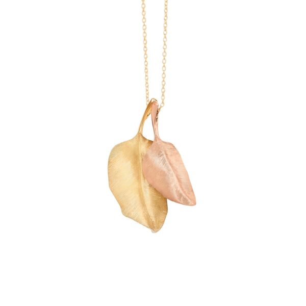 Leaves Pendant round 18 karat yellow gold Length: 4cm - Bild 2