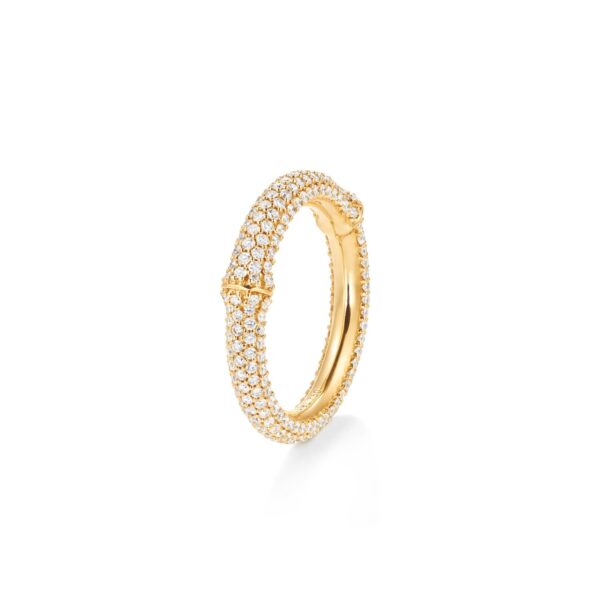 Nature pave ring 18 karat yellow gold  size 49-62, diam. 1,01-1,57 ct TW.VS - Bild 3