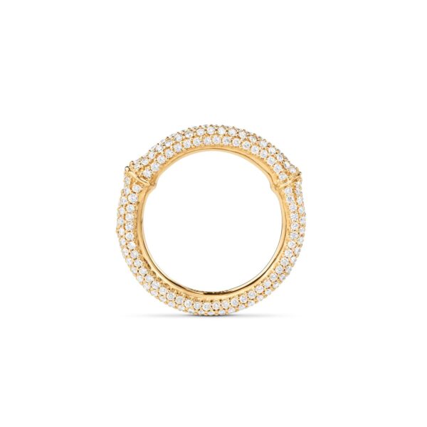 Nature pave ring 18 karat yellow gold  size 49-62, diam. 1,01-1,57 ct TW.VS