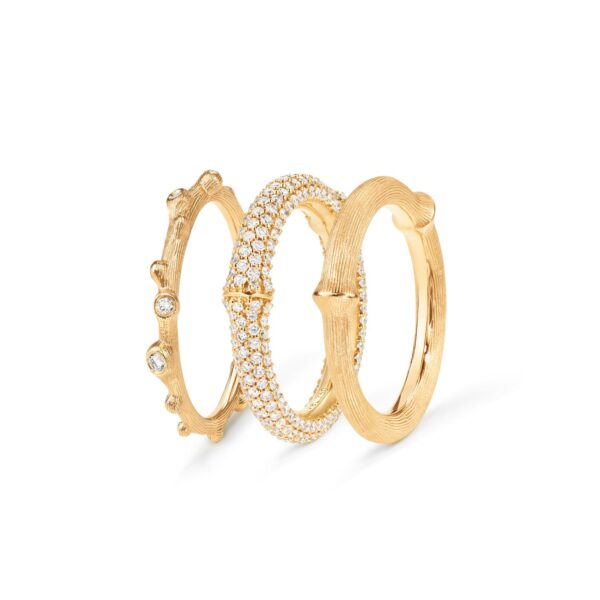 Nature pave ring 18 karat yellow gold  size 49-62, diam. 1,01-1,57 ct TW.VS - Bild 2