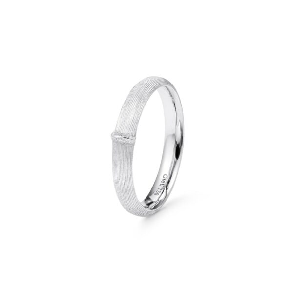 Nature ring herre smal 18 karat hvidguld rhodineret