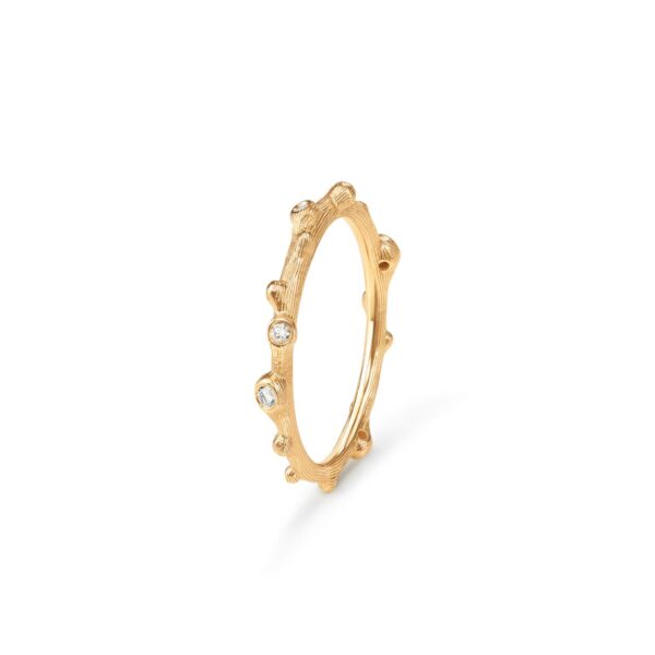 Nature ring 18 karat yellow gold 5 diamonds, total 0,04 ct. TW.VS. - Bild 2