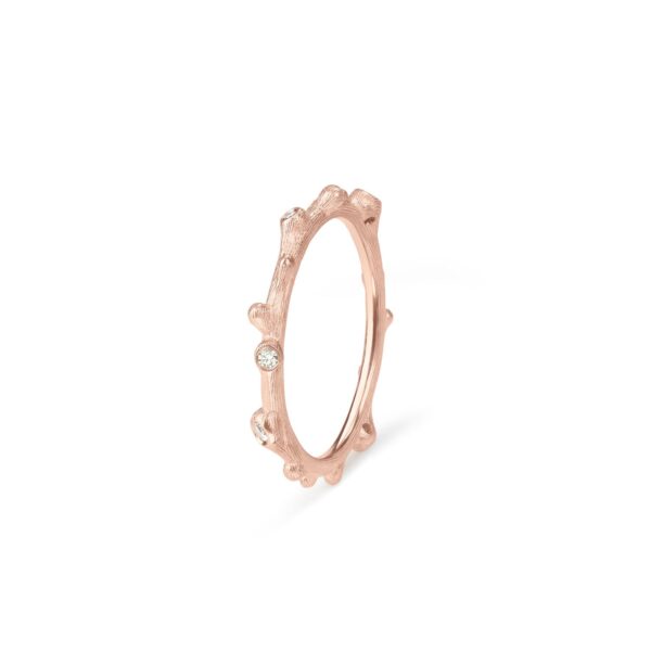 Nature ring 18 karat rosaguld 5 brill. i alt 0,04 ct. TW.VS. - Bild 2