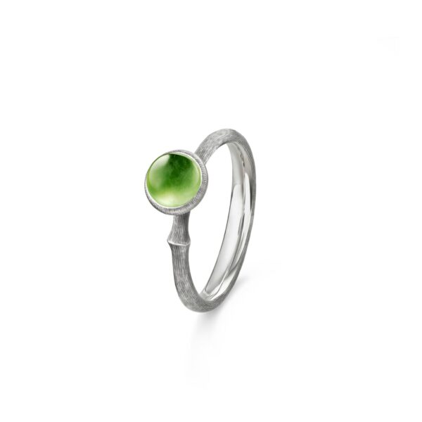Ring Lotus size 0 - Tiny oxidized Sterling silver with serpentine