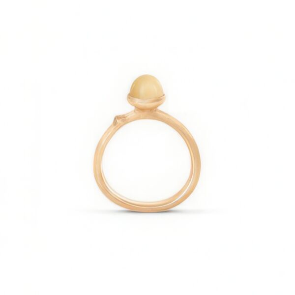Ring Lotus size 0 - Tiny - 18 karat yellow gold with amber - Bild 3