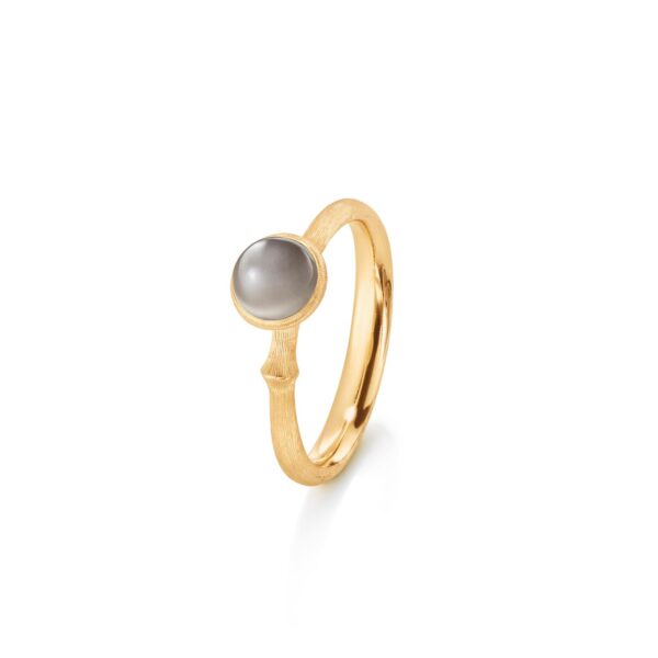 Ring Lotus str. 0 - Tiny - 18 karat rødguld med grå månesten - Bild 2