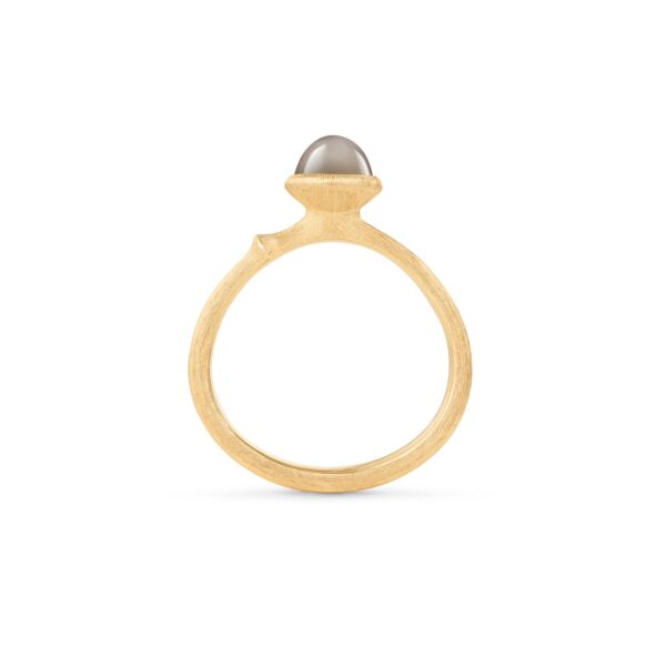 Ring Lotus str. 0 - Tiny - 18 karat rødguld med grå månesten