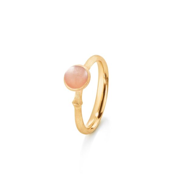 Ring Lotus str. 0 - Tiny - 18 karat rødguld med blush månesten - Bild 2