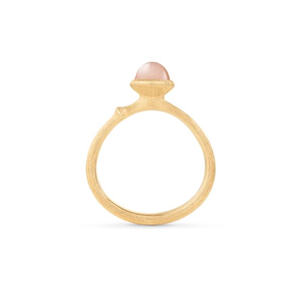 Ring Lotus str. 0 - Tiny - 18 karat rødguld med blush månesten