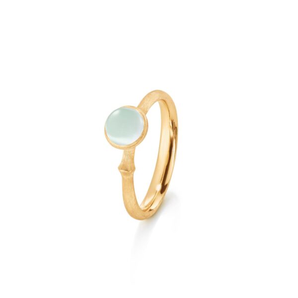 Ring Lotus str. 0 - Tiny - 18 karat rødguld med akvamarin - Bild 2