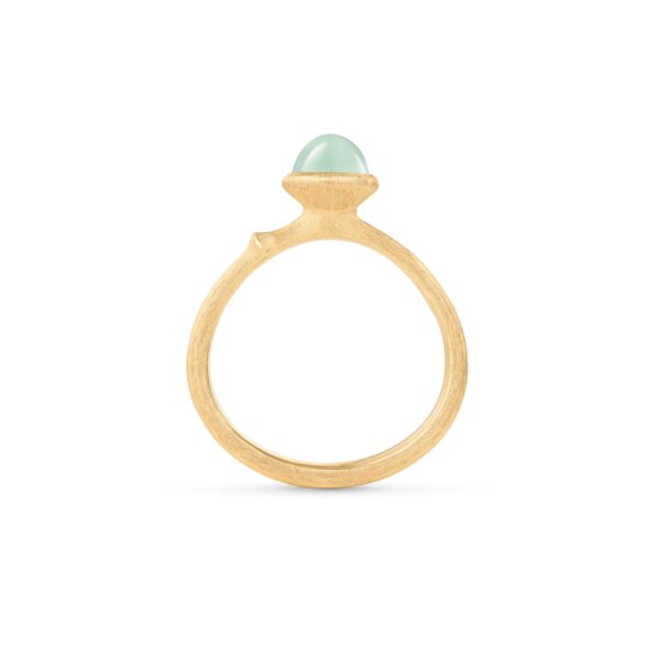 Ring Lotus str. 0 - Tiny - 18 karat rødguld med akvamarin