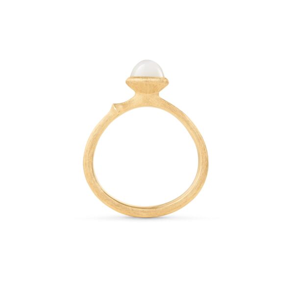 Ring Lotus str. 0 - Tiny - 18 karat rødguld med hvid månesten