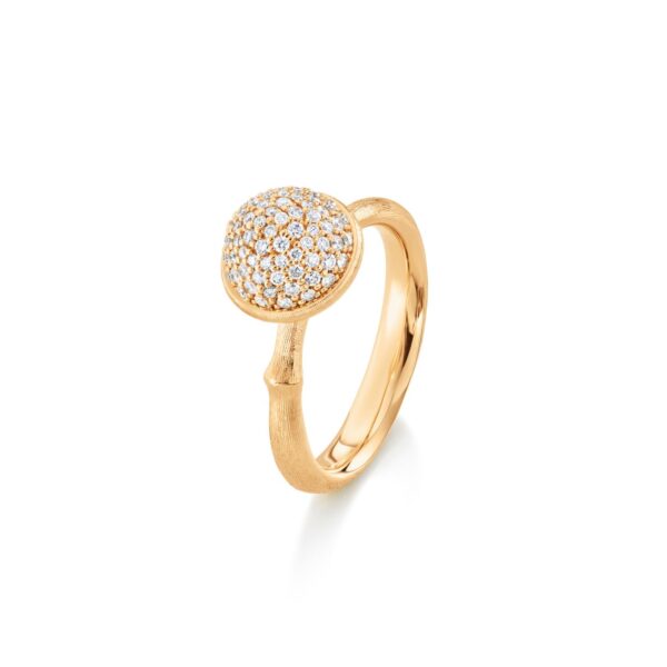 Ring mellem Lotus 18 karat rødguld paveret med 76 brillanter i alt 0,40 ct. TW.VS. - Bild 2