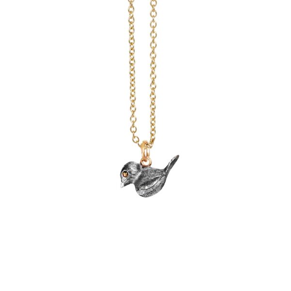 Pendant egg Forest  - divisble - sterling silver and 18 karat yellow gold