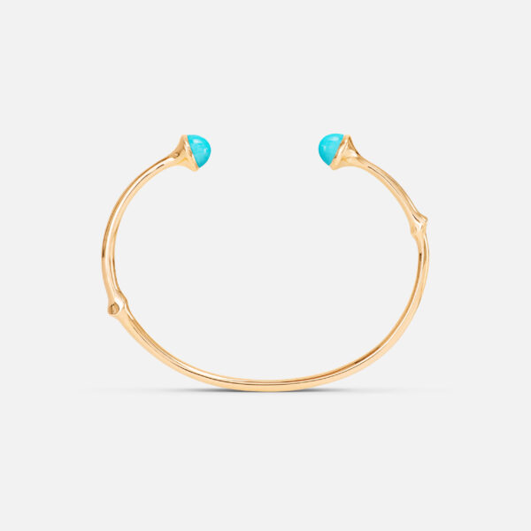 Armring Nature i 18 karat rødguld med turkis cabochon blank (15,16,17,18 cm)