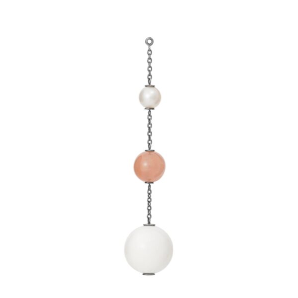 Pendant for earring Sterling silver freshwater pearl, blush moonstone and shell (sold sePAIRately) 6cm - Bild 2