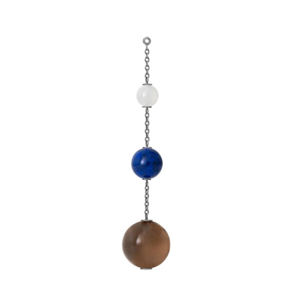 Pendant for earring Sterling silver white moonstone, lapis lazuli and SM QTZ(sold sePAIRately) 6cm - Bild 2