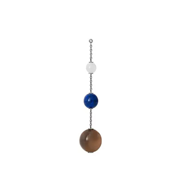 Pendant for earring Sterling silver white moonstone, lapis lazuli and SM QTZ(sold sePAIRately) 6cm - Bild 3