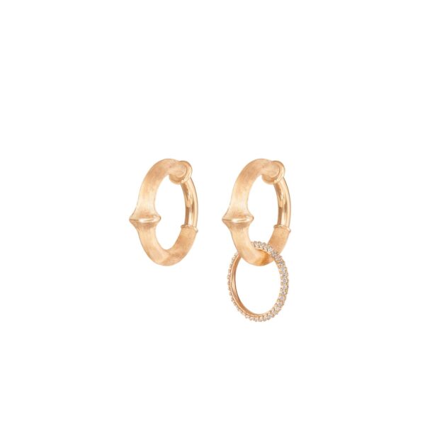 Nature small creol 18 karat yellow gold D: 21mm with pin (Pair)
