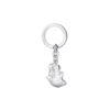 Key ring with hippopotamus in Sterling silver