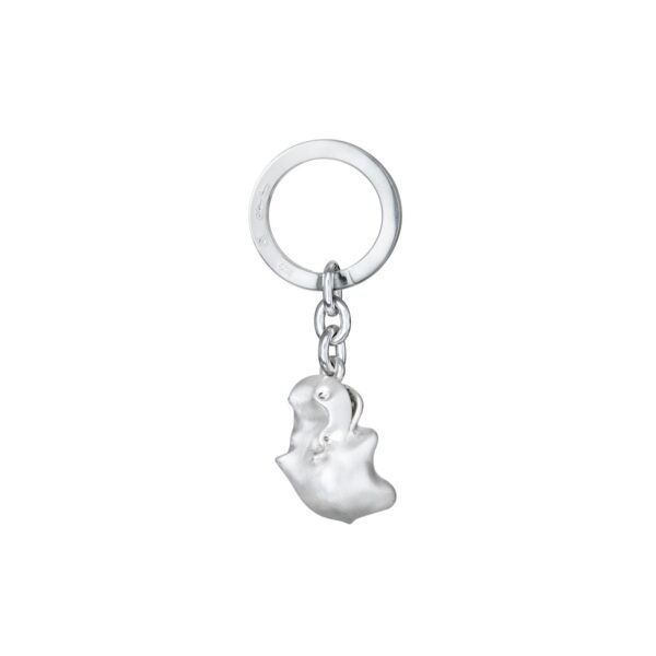 Key ring with hippopotamus in Sterling silver