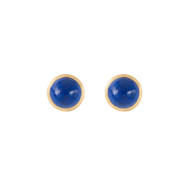 Earstuds Lotus 0 18 karat yellow gold with lapis lazuli D: 7 mm (Pair)