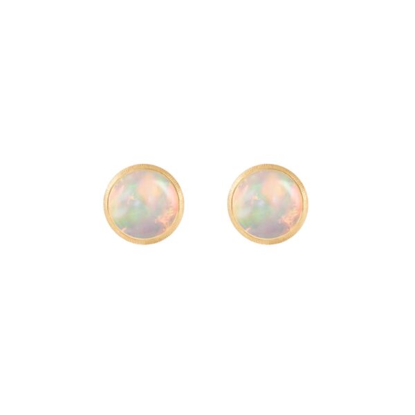Earstuds Lotus 0,18 karat yellow gold with opal D: 7 mm (Pair) - Bild 2
