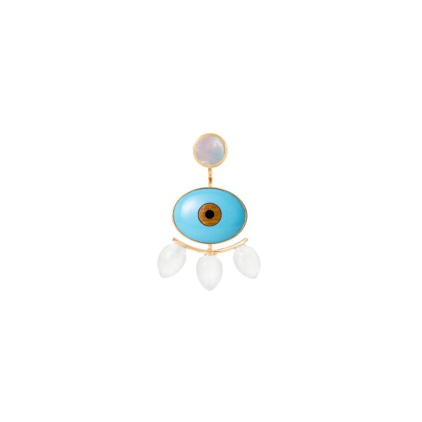 Earstuds Lotus 0,18 karat yellow gold with opal D: 7 mm (Pair) - Bild 5