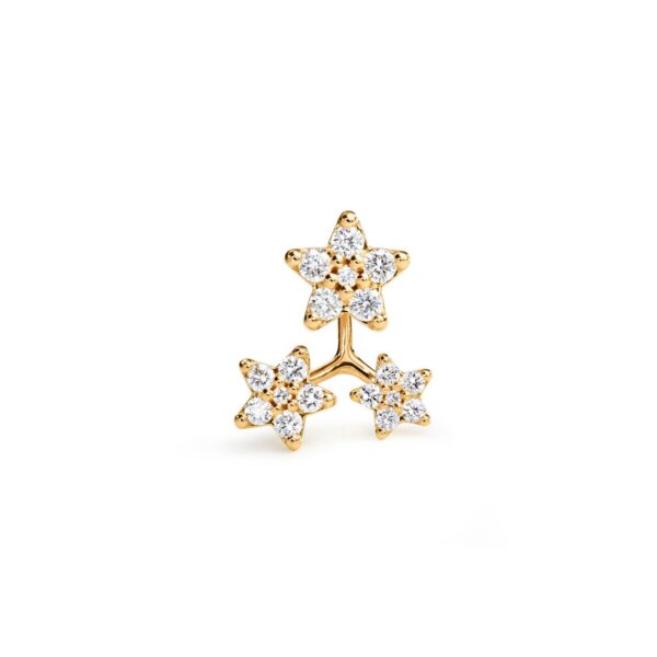 Earring 3 Shooting Stars 18 karat yellow gold 18 diam. total 0.19 ct TW.VS (Pcs.) (A3089-402 Pair)