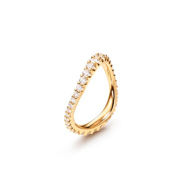 Love Band Ring wide curved 18 karat yellow gold with 33 diamonds total 0,90-1ct. TW.VS(Size 49-62)