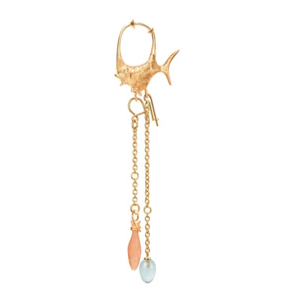 Young Fish Earring small 18 karat yellow gold (Pcs.) 2 eyes for pendants