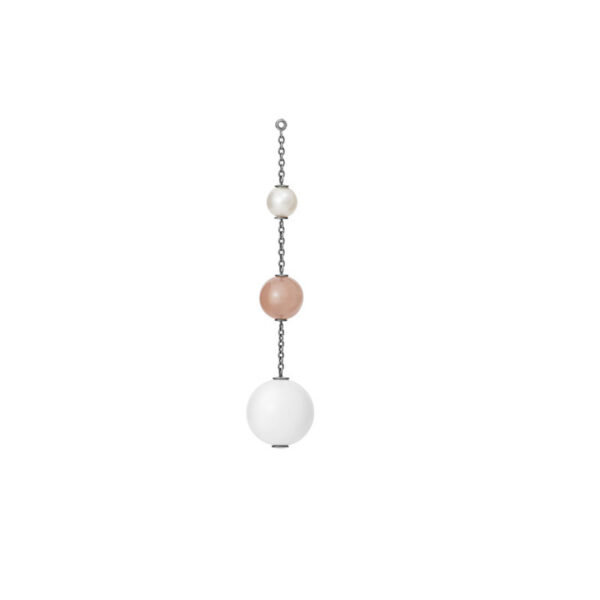 Pendant for earring Sterling silver freshwater pearl, blush moonstone and shell (sold sePAIRately) 6cm - Bild 3